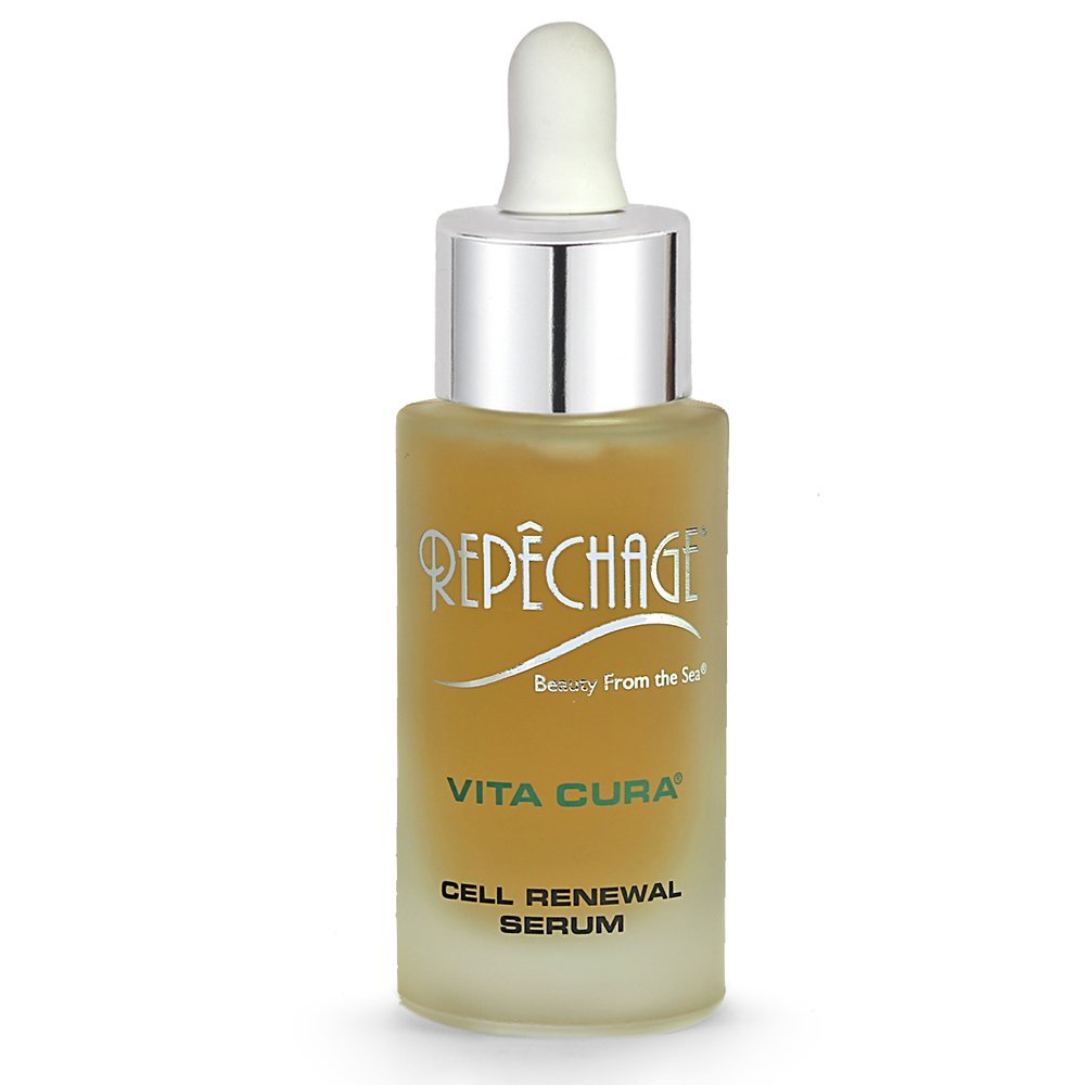 Repechage Vita Cura Renewal Serum Natural Anti-Aging Face Moisturizer with Hyaluronic Acid, Marine Seaweed, Antioxidant EGCG, & Vitamin K to Brighten, Smooth and Even Tone for Men and Women 1 fl Oz