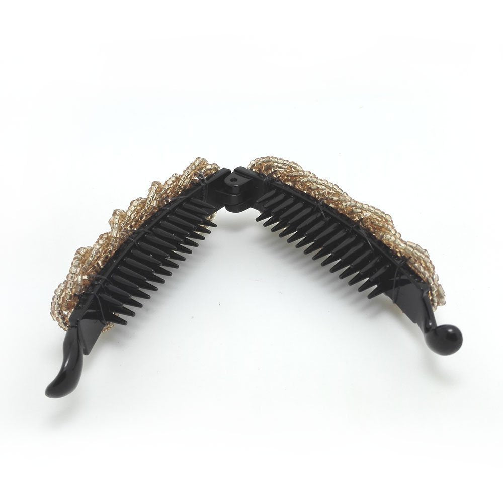 Meilliwish Noble Beautiful Lady Banana Hair Clip Ponytail Holder(H36)(Khaki)