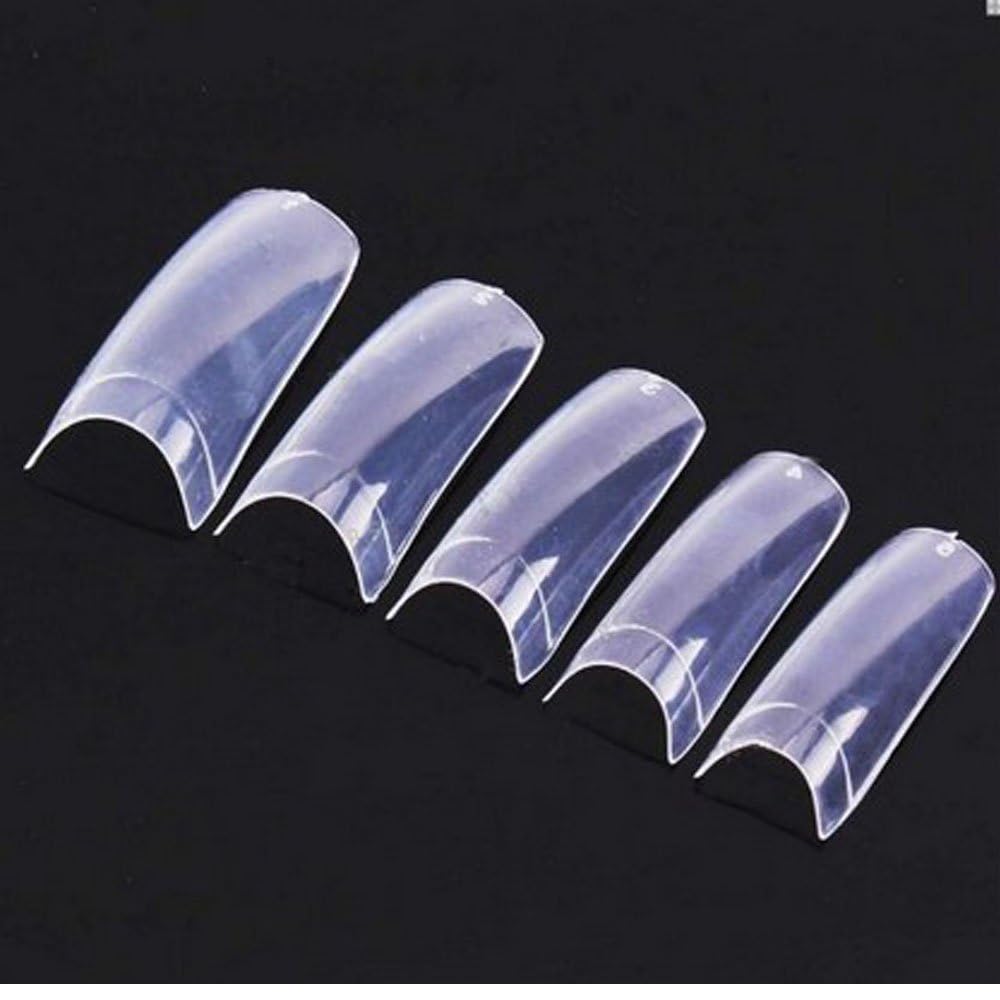AORAEM 500pcs Lady French Acrylic Style Artificial False Nails Half Tips & Box (Clear) by AORAEM