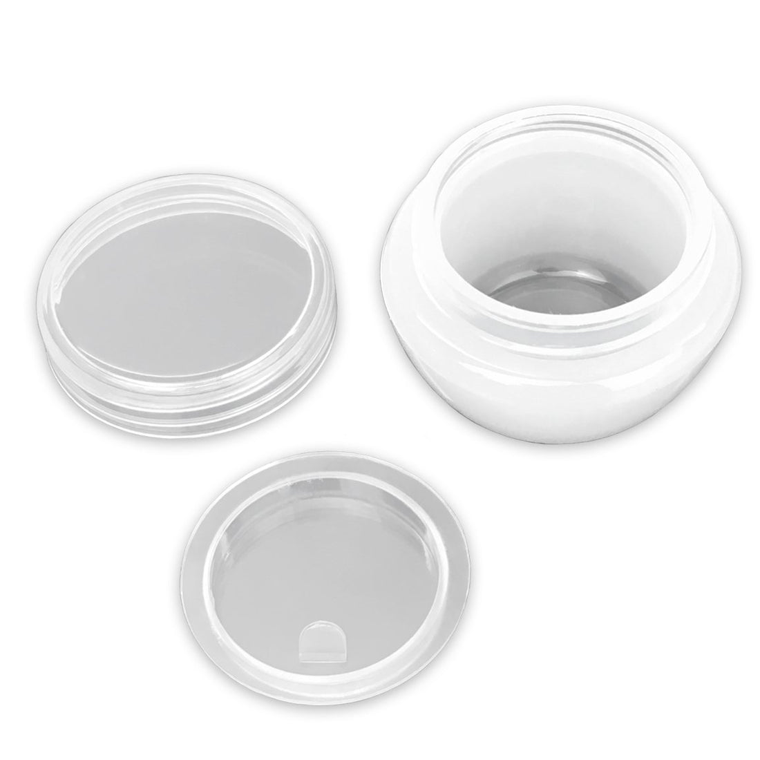 Beauticom 12 Pieces 50G/50ML White Frosted Container Jars with Inner Liner for Pills