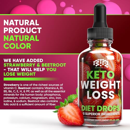 Keto Weight Loss Diet Drops, Natural Appetite Suppressant, Fat Burner for Women and Men with Apple Cider, Green Coffee Bean Extract, Cinnamon, Cayenne Pepper Metabolism Booster