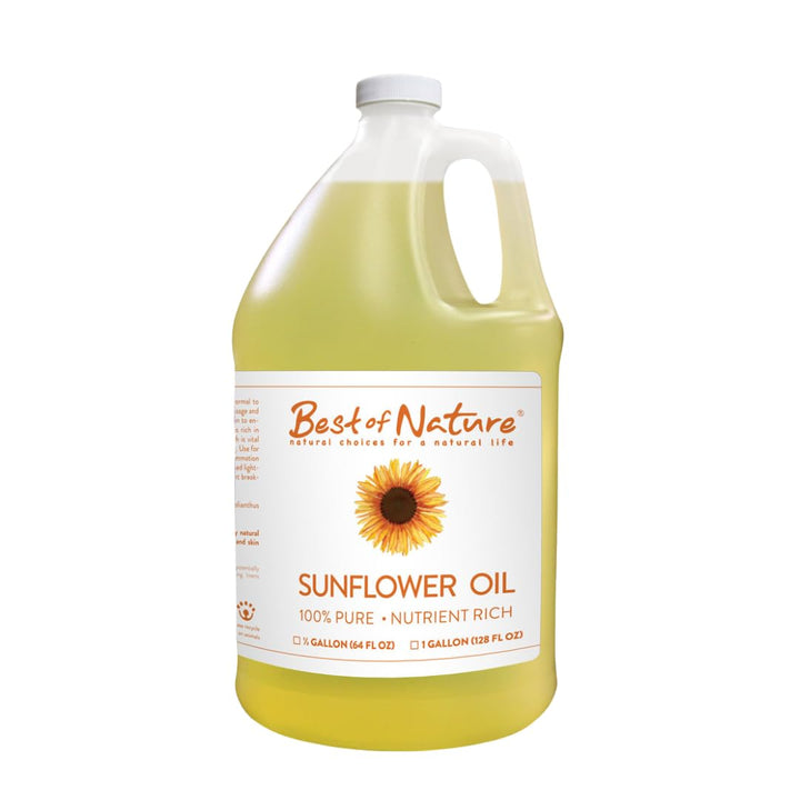 Best of Nature 100% Pure Sunflower Massage Oil, Lightweight Deep Moisturizing Unscented Oil for Skin, Body & Massage, Nourishing Hydration for Hair & Face, 1 Gallon (128 fl oz)