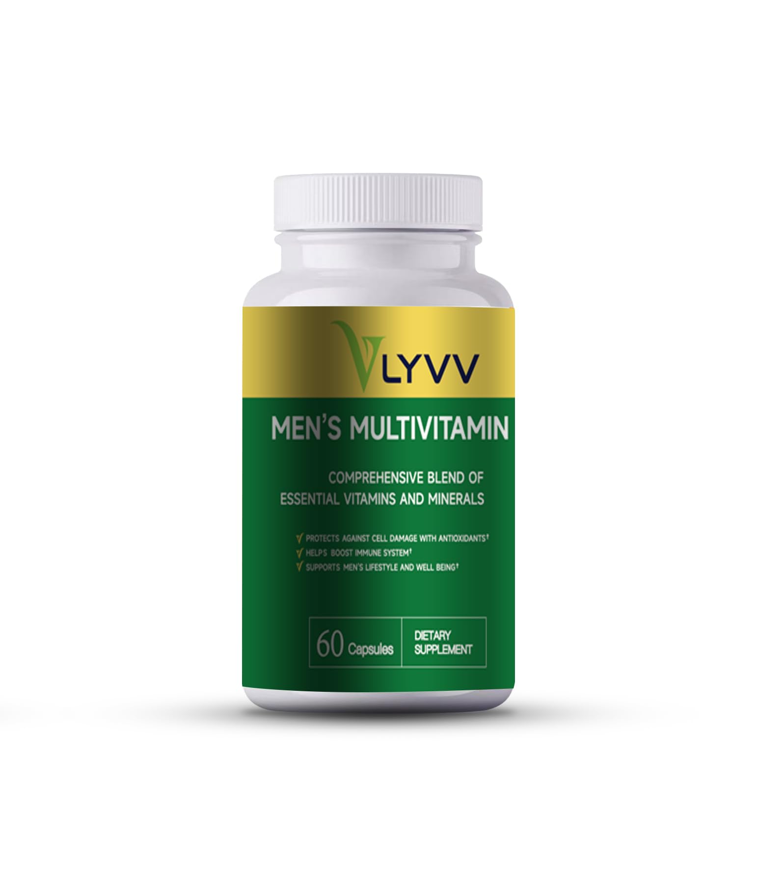 Lyvv Men's Multivitamin, Comprehensive Blend of Essential Vitamins and Minerals, 60 Capsules