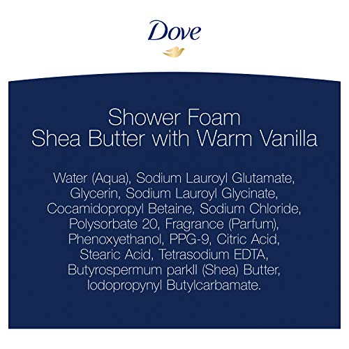 Dove Shower Foam Shea Butter With Warm Vanilla Foaming Body Wash, 13.5 Oz