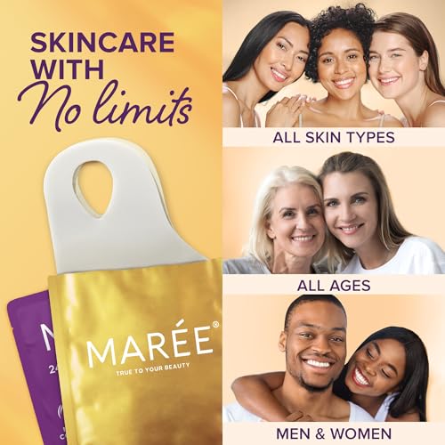 MAREE V Line Lifting Mask with 24K Gold - Deep Collagen Jawline Shaper Mask with Retinol for Face Lift - Hyaluronic Acid, Vitamin E - 5 PACK
