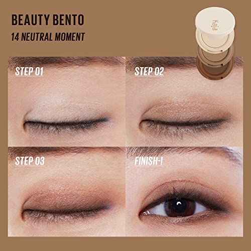 Kaja Beauty Bento Collection - Bouncy Eyeshadow Trio | Neutral Earthy Tones, Travel Size, 14 Neutral Moment, 2019 Allure Best of Beauty Award, 0.03 Oz