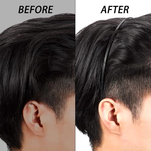 KELUBATU Mens Metal Headband, Unisex Black Headbands for Women, Hair Bands for Women's Hair, Adjustable Metal Headband For Outdoor Sports And Daily Wear. (3 Pcs)