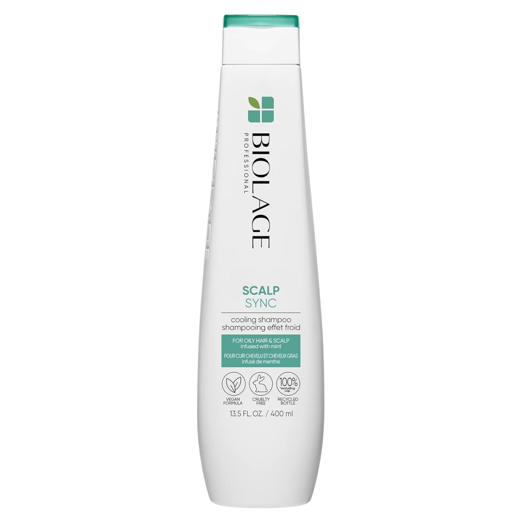 Biolage Cool Mint Shampoo - Balancing Shampoo for Oily Scalp, Gently Cleanses, Refreshes & Helps Balance, Mint & Glycerin, Vegan & Paraben-Free, 13.5 Fl Oz, Packaging May Vary