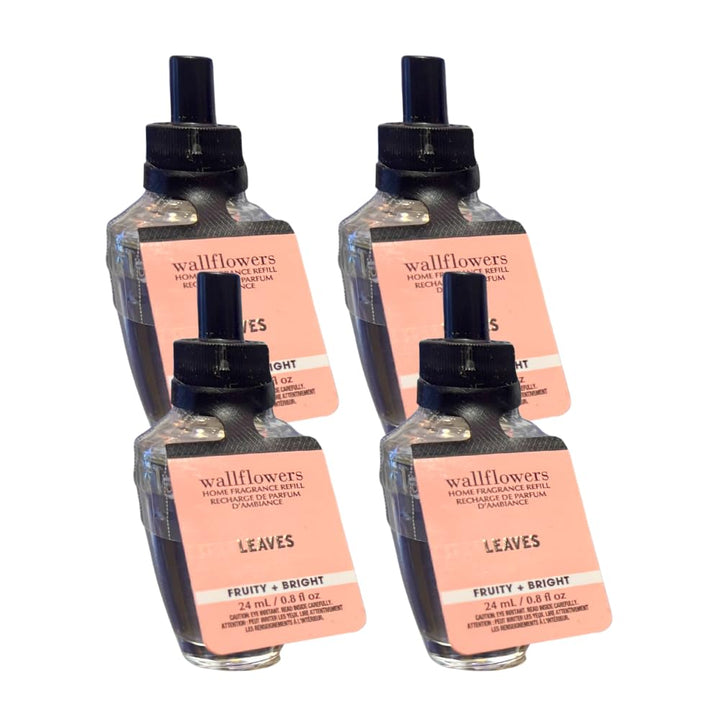 Bath & Body Works Leaves Wallflowers Home Fragrance Refill Bulbs 0.8 fl oz Each – Pack of 4