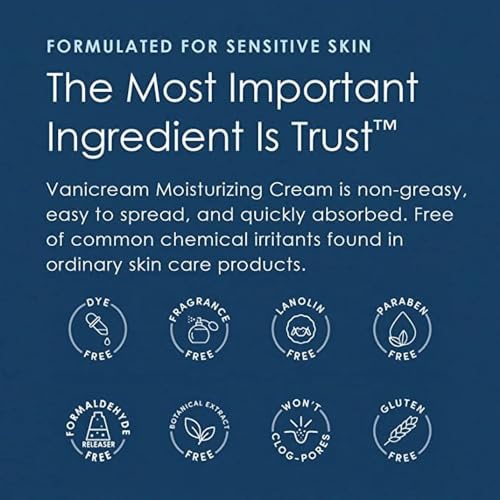 Vanicream Moisturizing Skin Cream for Sensitive Skin 4 oz (Pack of 5)