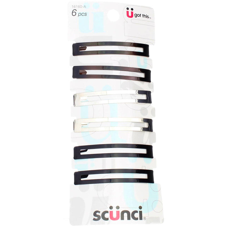 Scunci Open Center G Hair Barrette 6 Pk 2 3/8