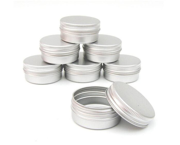 12PCS 20g Empty Refill Silver Aluminum Cosmetic Sample Packing Tins with Screw Lids Travel Round Storage Jar for Lip Balm DIY Candles Eye Shadow Powder