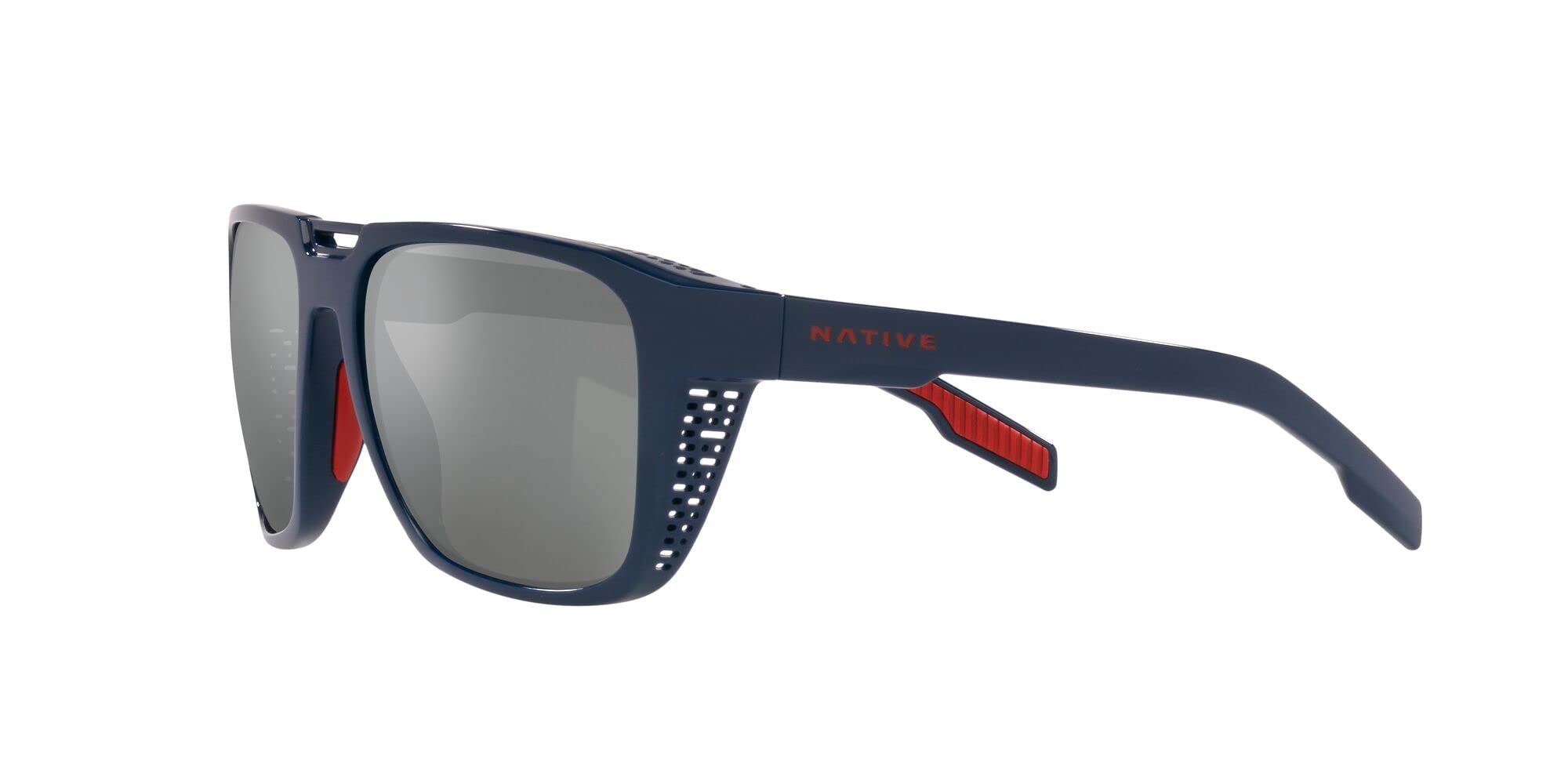 Native Eyewear Men's Mammoth Square Sunglasses, Polarized Silver Reflex, 57 mm