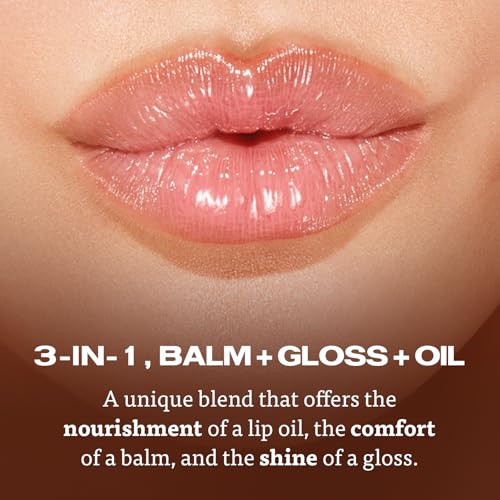 Sacheu Lip Elixir Nourishing and Hydrating Lipgloss. Moisturizing & Plumping Lip Gloss Enriched with Collagen. Non-Sticky Lip Color, Smooth High-Shine Finish. Vegan & Cruelty-Free, Bunny Ear - Clear
