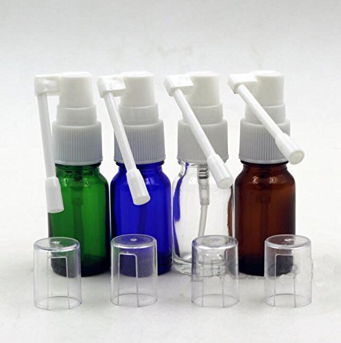 4PCS 10ML 0.34oz Brown Glass Empty Quality Standard 360 Degree Rotation Spray Bottles Atomizer Nasal Sprayer Container For Saline Water Medical Cleaning Washââ‚¬â€¹ââ‚¬â€¹ Dispensingââ‚¬â€¹ Perfum