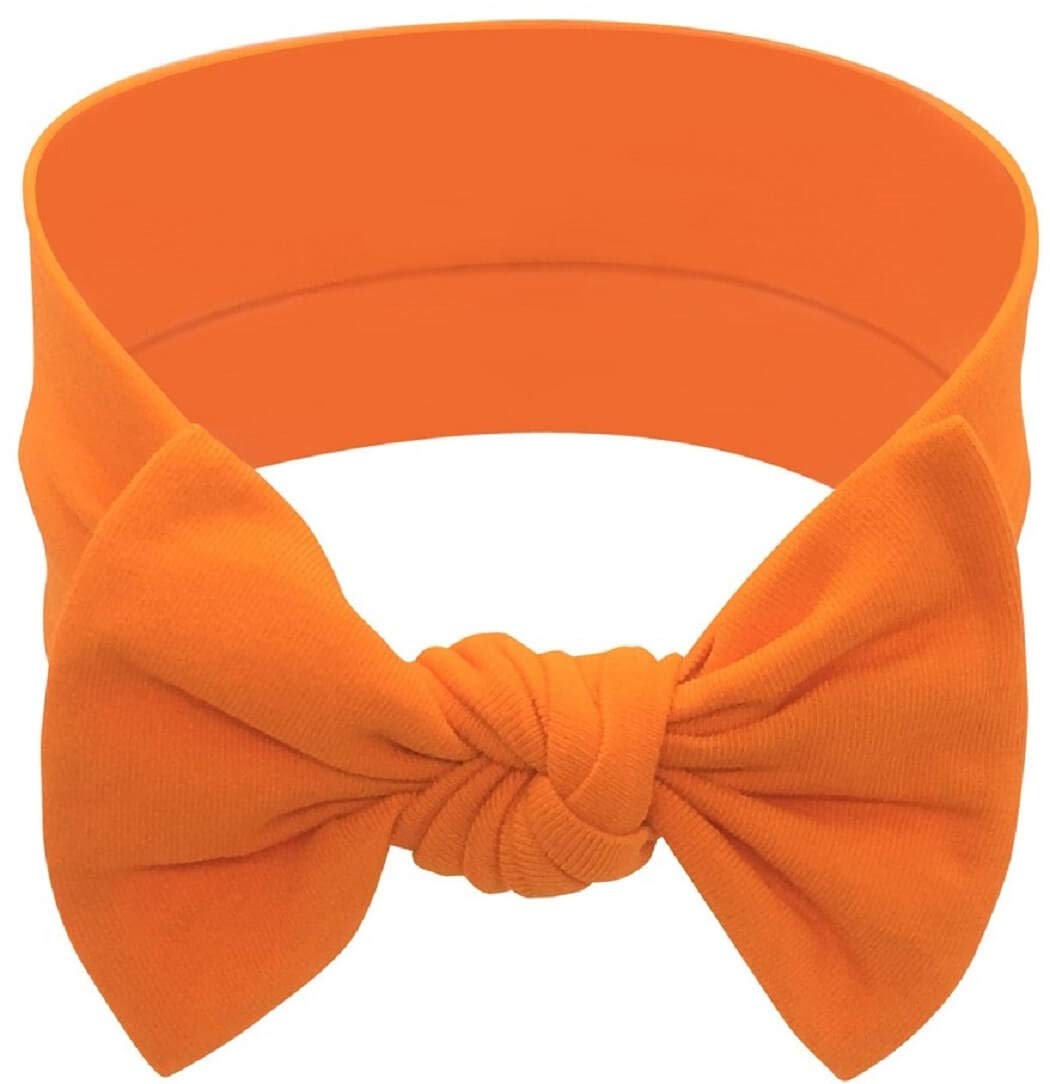 BABYGIZ Baby Girl Headbands-Infant,Toddler Cotton Handmade Hairbands with Bows Child Hair Accessories (Orange)