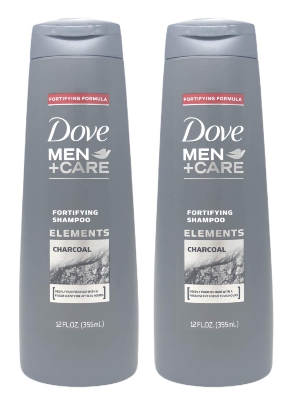 Dove Men+Care Fortifying Charcoal Shampoo, 12 oz (Pack of 2)