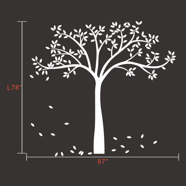 White Family Tree Wall Decor Wall Decals Wall Tattoo Large Nursery Tree Decals Wall Mural Removable Vinyl Wall Sticker for Bedroom Decoration (White)