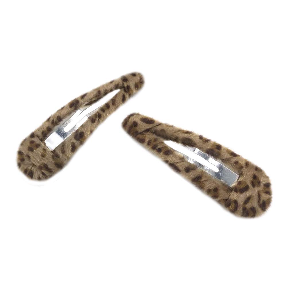 DAONACO 2 Pack Leopard Print Velvet Snap Clips Hair Clips Water-drop Hair Barrettes Hair Pins Hair Slide Stylish for Women Girl (Water drop) : Water drop