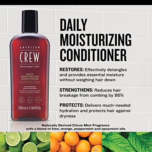 American Crew Conditioner for Men, Daily Moisturizer, Naturally Derived, Vegan Formula, Citrus Mint Fragrance, 8.45 fl oz