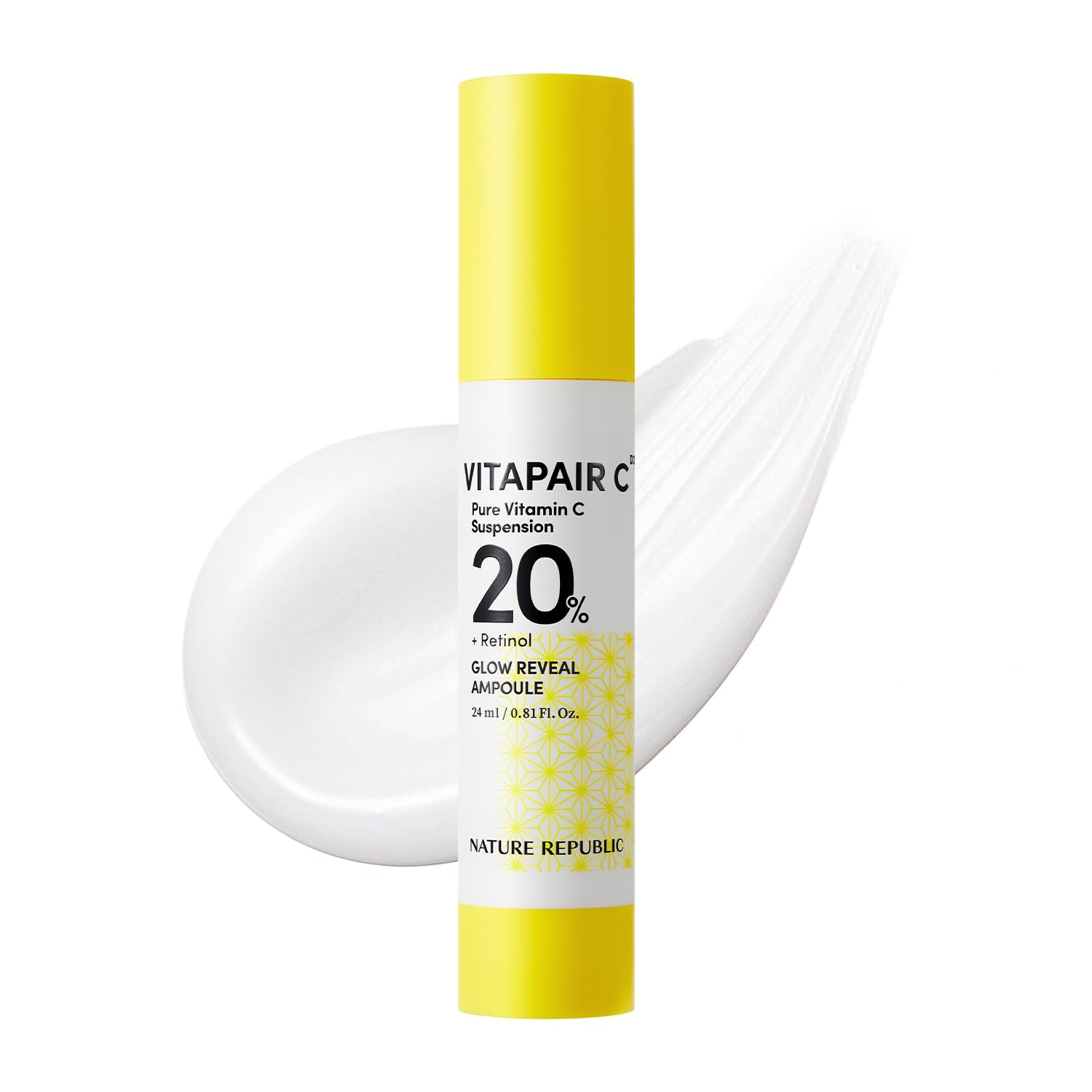 Nature Republic Vitapair C glow Reveal Ampoule, Niacinamide,Retinol, Panthenol, Citrus Lemon Fruit Extract, Vitamin C Ampoule, Korean Skin Care 24ml / 0.81 fl oz