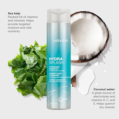 Joico HydraSplash Hydrating Shampoo | For Fine, Medium, Dry Hair | Replenish Moisture | Add Hydration & Softness | With Sea Kelp & Coconut Water | 10.1 Fl Oz