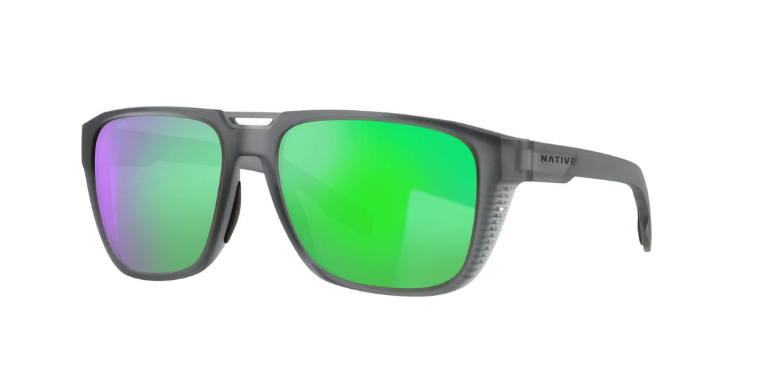 Native Eyewear Men's Mammoth Square Sunglasses, Polarized Green Reflex, 57 mm