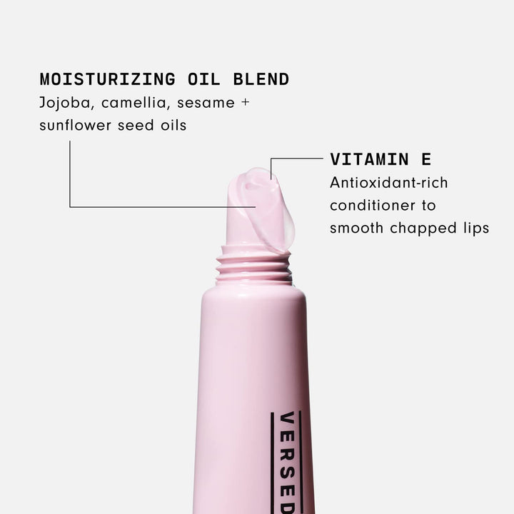 Versed Silk Slip Tinted Lip Oil, Ruby - Sheer Red Tint - Long-Lasting, Moisturizing Makeup With Jojoba + Vitamin E - Helps Smooth + Hydrate Chapped Lips - Vegan Care (0.3 oz)