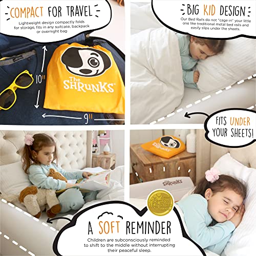 {2-Pack} Shrunks Inflatable Bed Rail for Toddlers | Travel Bed Rail for Kids, Adults, and Elderly | Portable Toddler Bed Bumpers| Blow Up Bed Guard Rail for Twin, Full, Queen, King Size Beds