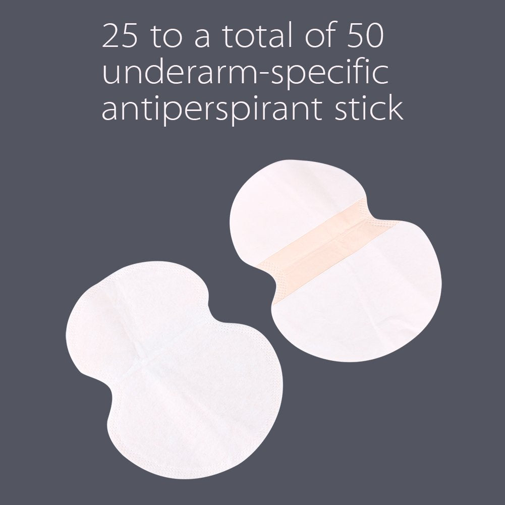 Underarm Sweat Pads, Armpit Sweat Pads Disposable 50 Pack to Fight Hyperhidrosis And Excessive Sweating For Women And Men - Non Visible Dress Guards/Shields Provides Armpit Protection