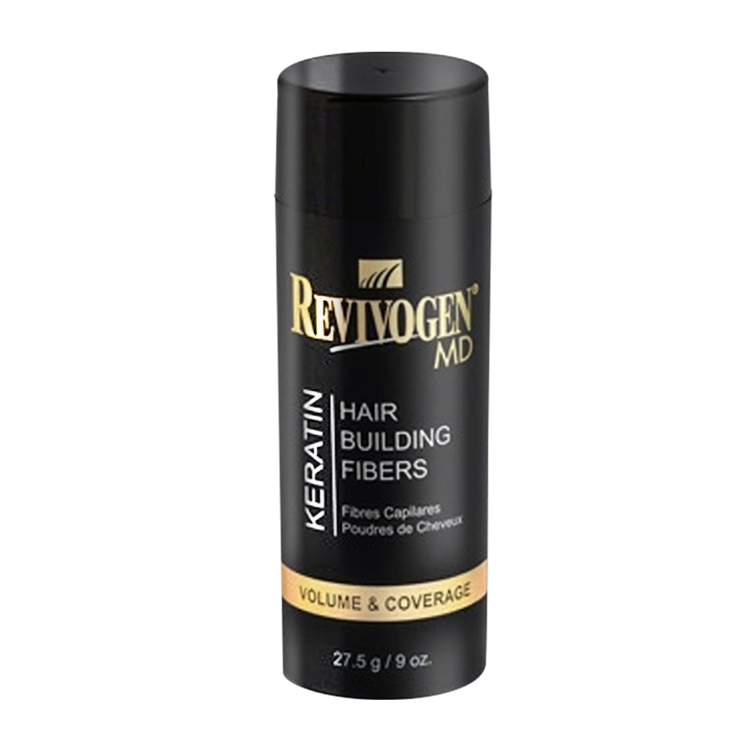 RevivogenMD Keratin Hair Building Fibers, Black, Unscented, 0.9 oz.