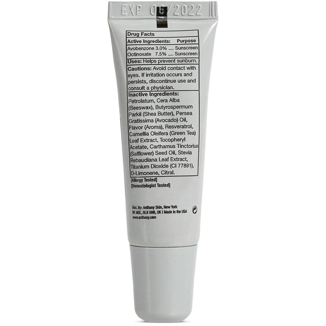 Anthony Blood Orange Lip Balm Spf 25, White