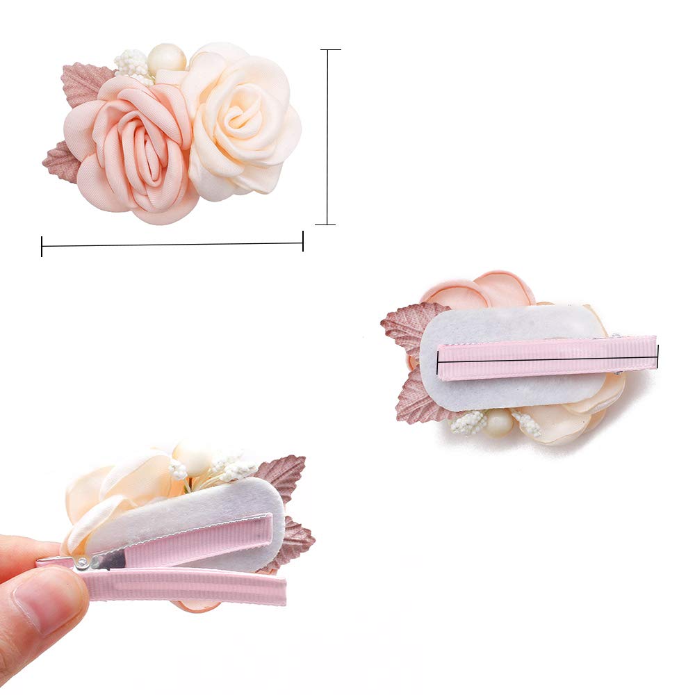mligril Baby Girls Flower Hair Clips-3pcs Floral Hair Bows Alligator Barrettes for Infant Toddler