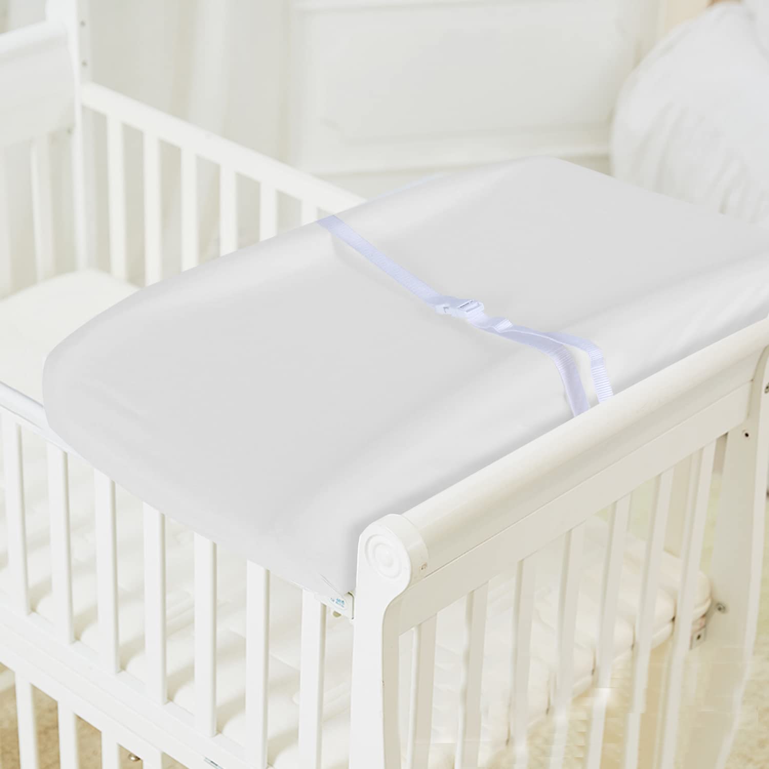 Cotton Changing Pad Cover White 2 Pack for Boys Girls, Changing Table Pad Cover Unisex Cradle Sheet Soft and Breathable 16 x 32 for Standard Baby Changing Pads, White