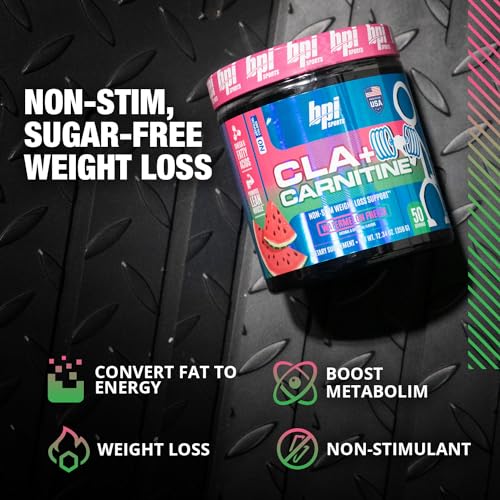 BPI Sports CLA+Carnitine–Conjugated Linoleic Acid–Weight Loss Formula –Metabolism, Performance, Lean Muscle–Caffeine Free–For Men & Women–Watermelon Freeze–50 servings – 12.34 oz.(Packaging May Vary)