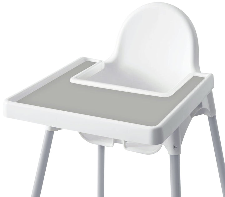 High Chair Placemat for IKEA Antilop Baby High Chair, Silicone Tray Finger Foods Placemat for Boys and Girls, Babies, Toddlers (Light Gray)
