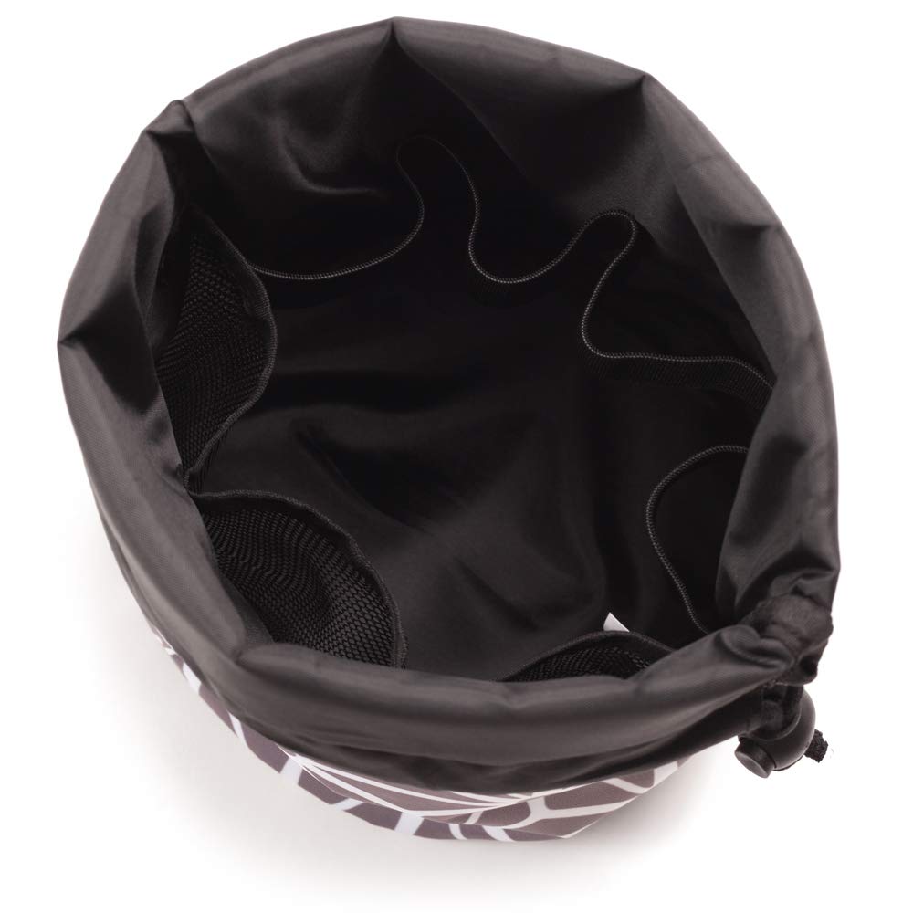 Jadyn B Cinch Top Compact Travel Makeup Bag and Cosmetic Organizer for Women (Geometric Gray)