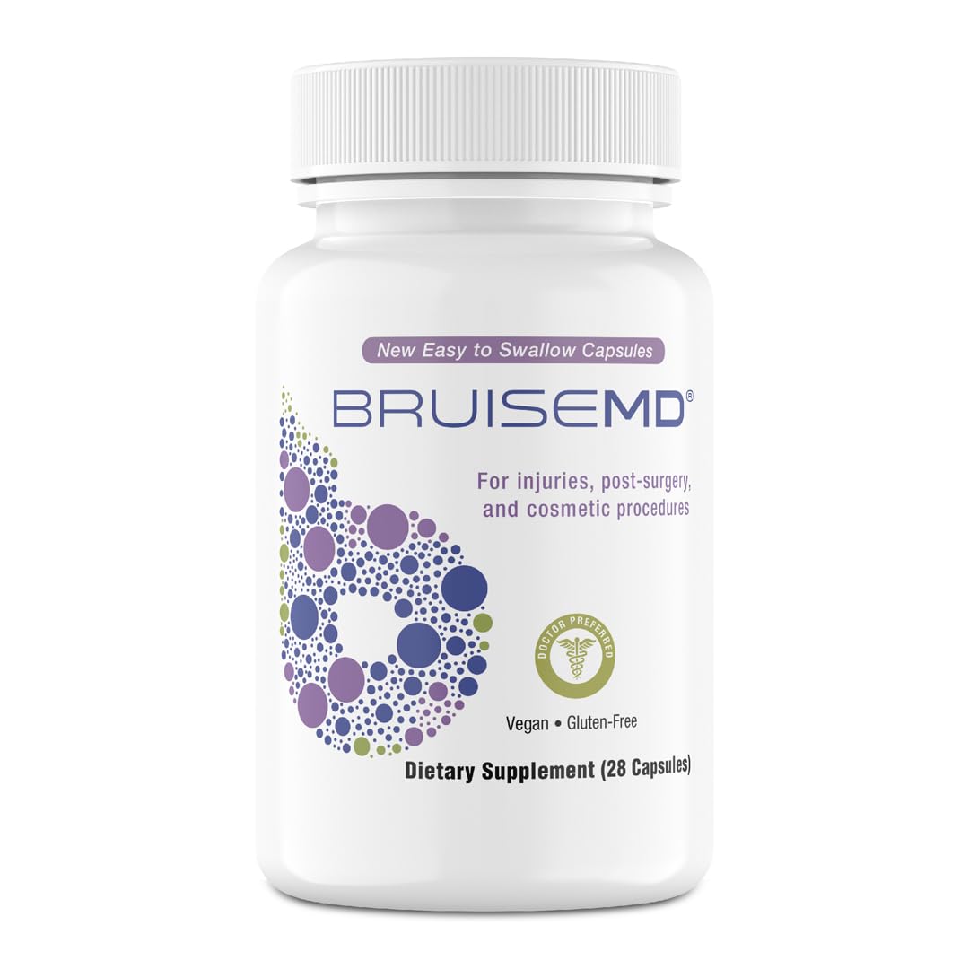 BruiseMD Arnica 1,000mg and Bromelain 500mg 2,400GDU/g Supplement for Bruising and Swelling, Easy to Swallow Capsules (7-Day Supply) - Advanced Bruise Treatment Formula