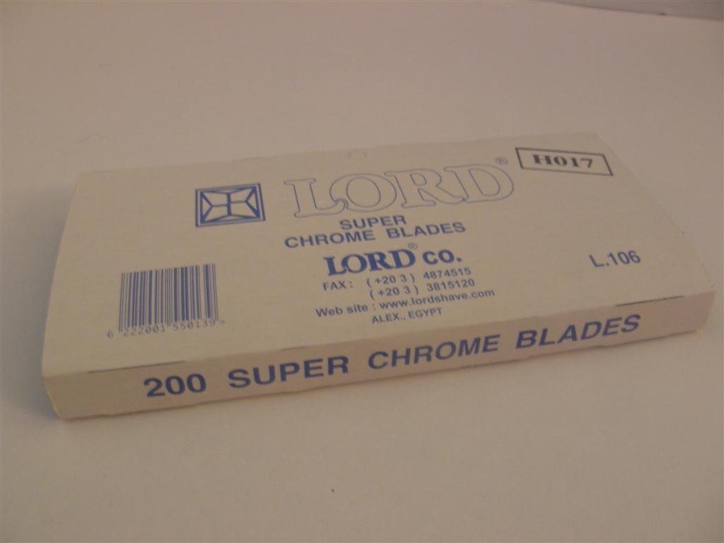 200 Lord Double Edge Safety Razor Blades Super Chrome