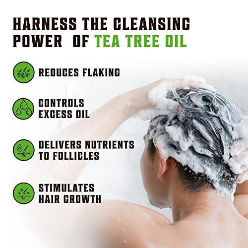 Viking Revolution Tea Tree Shampoo and Conditioner Set - Hydrates, Moisturizes & Soothes Dry and Itchy Scalps - With Natural Tea Tree Oil - 17 oz