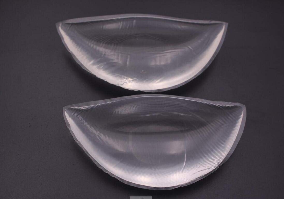 2PCS Clear Breathable Silicone Inserts Pads Breast Enhancers Push-up Bra Insert Pad Swimwear Push up Booster Pads (Clear)