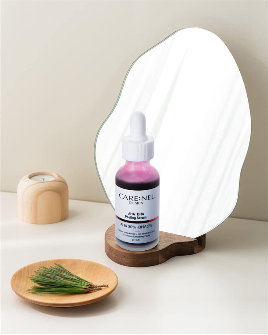 Peeling Solution AHA BHA Serum - Face Korean Skin Care Exfoliating & Hyaluronic Acid Vitamin - Night Treatment Anti Aging Hydrating Anti Wrinkle ph 3.6 (30ml, 1fl.oz.)