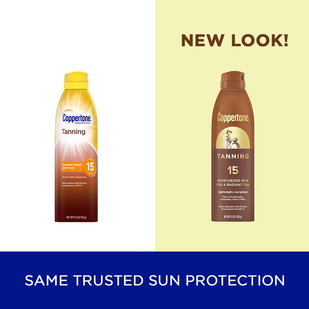 Coppertone Tanning Dry Oil Sunscreen Continuous Spray Spf 15 (5.5 Ounce) (Packaging May Vary)