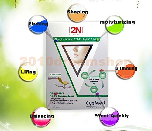 2N 7Pcs+Bandage: Face Firming Mask, Face Slimming Cheek Mask, Chin Lift Up Mask With Bandage Belt For Tightening Face Skin And Making V-Line Chin And Whitening + Moisturizing (7Pcs+B