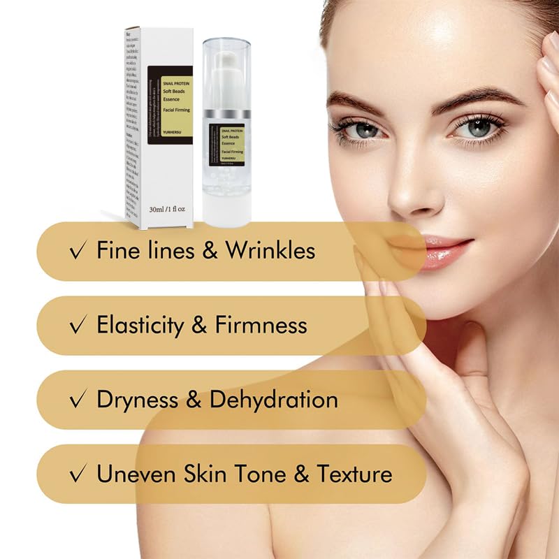Snail Mucin Pearl Serum Essence With High Concentration Sodium Hyaluronate & Carbomer, Facial Firming, Skin Hydrating Tender Silky Soft Moisturizing Anti-Wrinkles; 30ml(1 fl oz); DBZ