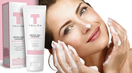 Gentle Milk Cleanser: Face Wash for Dry & Sensitive Skin; Mild Facial Cleanser with AHA, Lactic Acid, Aloe Vera & Antioxidants