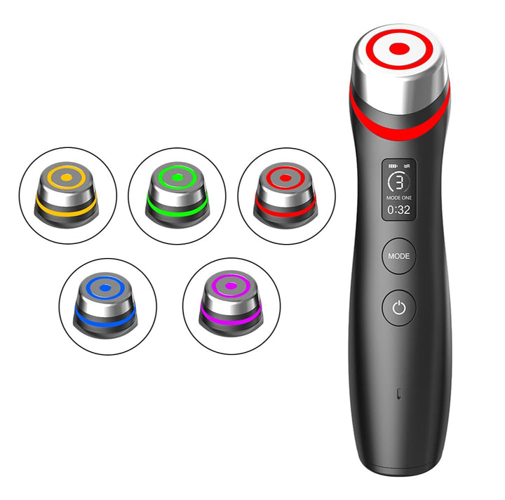 Upgraded Version | 6-in-1 Real Glass Glow Device | Looking Glass Skin with Enhanced Absorption, Radiance, Elasticity, Pore Care | LED Anti-Wrinkle Device | Skin Care Firming, Toning
