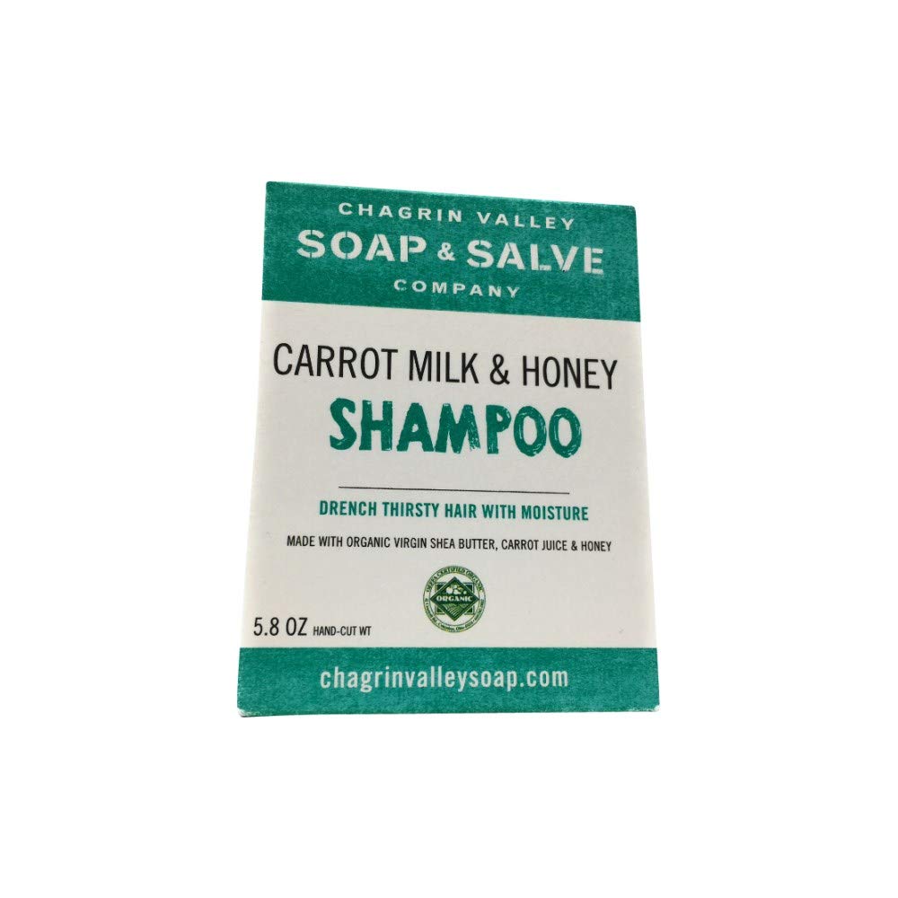 Chagrin Valley Soap & Salve Organic Natural Shampoo Bar (Carrot Milk & Honey, 1 Bar)