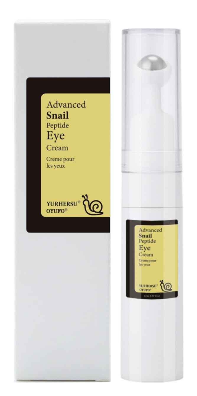 OYUFO New Snail Peptide Eye Cream for Fine Lines, Dark Circles and Puffiness, With 73% Snail Mucin Filtrate & 2% Nicotinamide, Moisturizing, Hydrating, Firming, Brightening, 360° Massage Ball; YS-WN