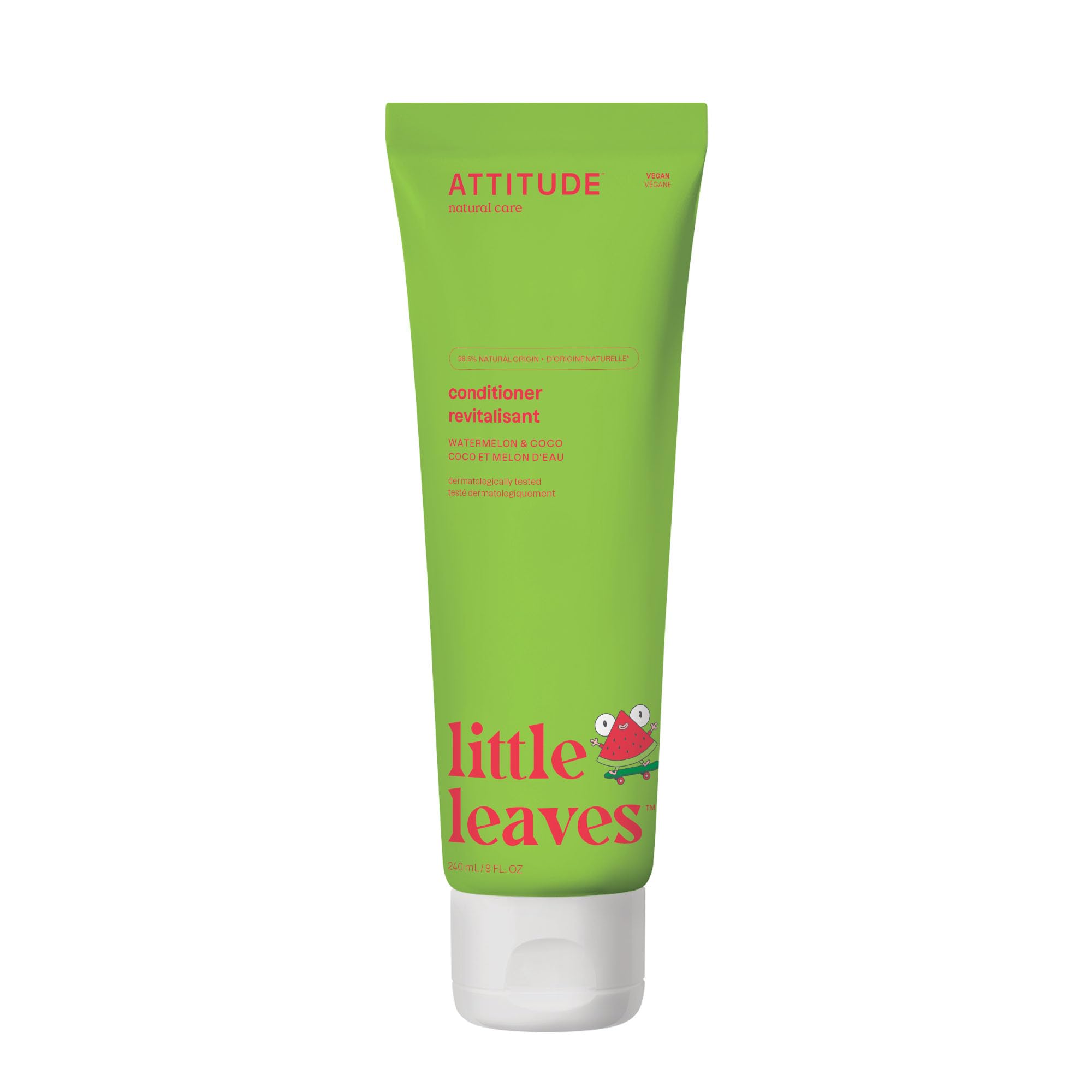 ATTITUDE Little Leaves Hypoallergenic and Natural Conditioner, Watermelon & Coco, 8 Fluid Ounce